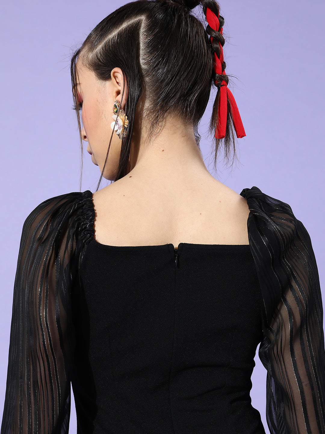 Women's Miss Chase Black dress — Slim Fit