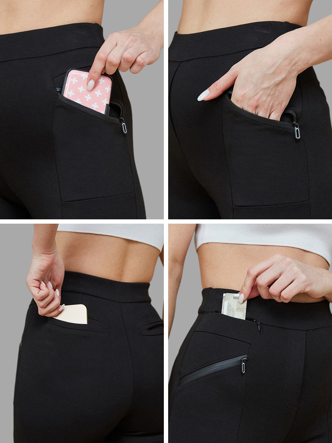 Women's Black Viscose Solid Side Slit Bootcut Regular Trousers