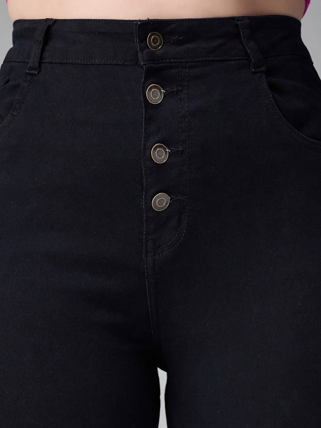 Black Skinny Fit High Rise Stretchable Denim Jeans for Women