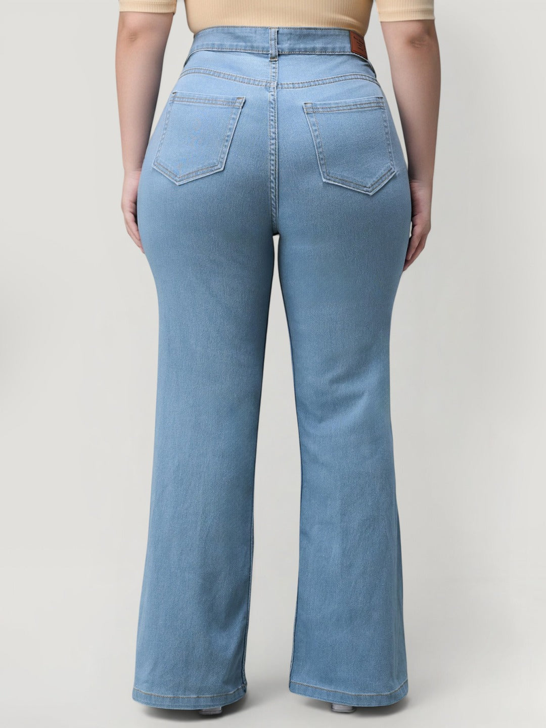Light Blue Bootcut High-Rise Regular Stretchable Denim Jeans for Women