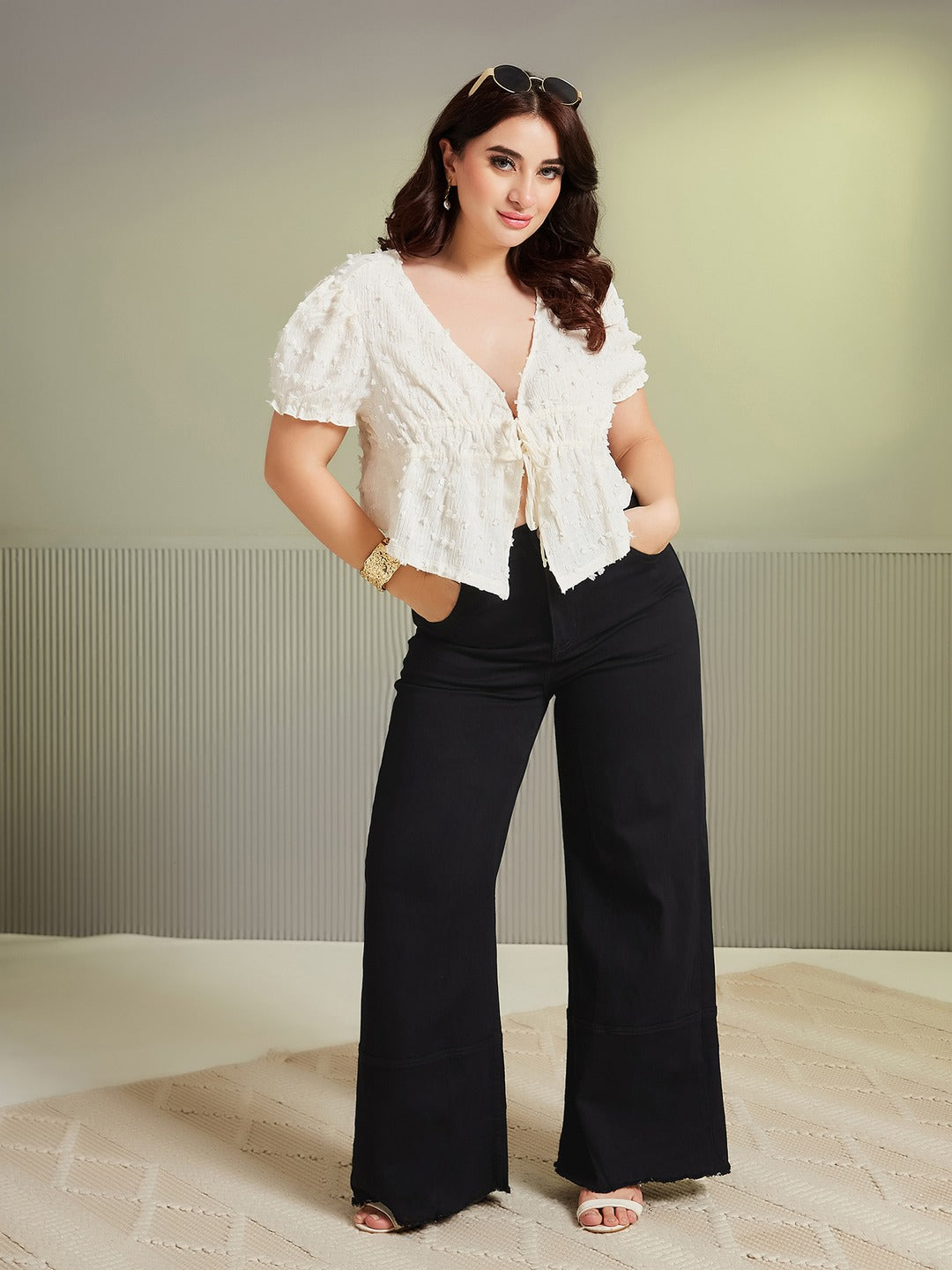 CHASEshape™ Navy Blue Bootcut High Rise Stretchable Denim Jeans for Women