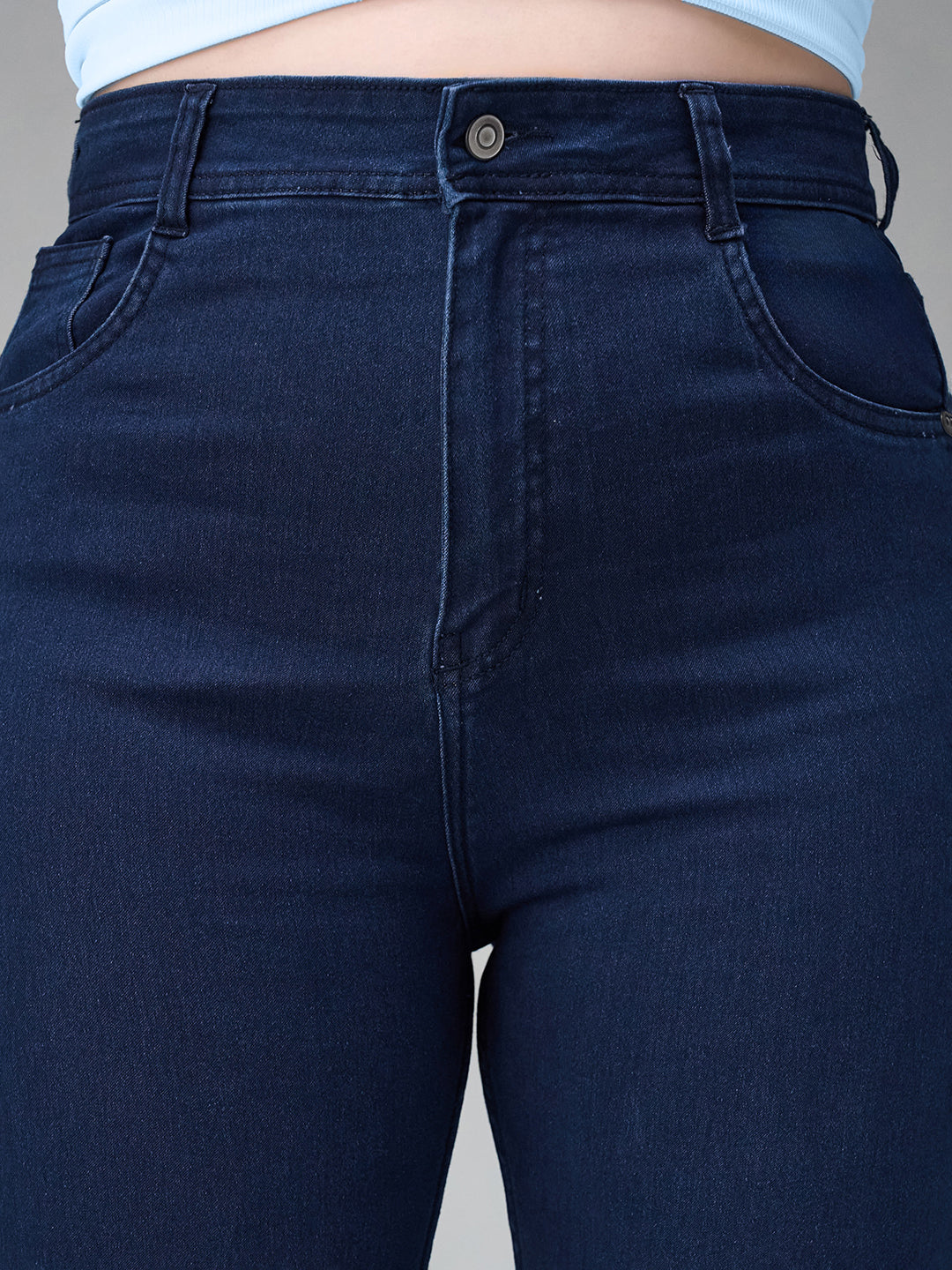 Navy Blue Skinny Fit High Rise Stretchable Denim Jeans for Women