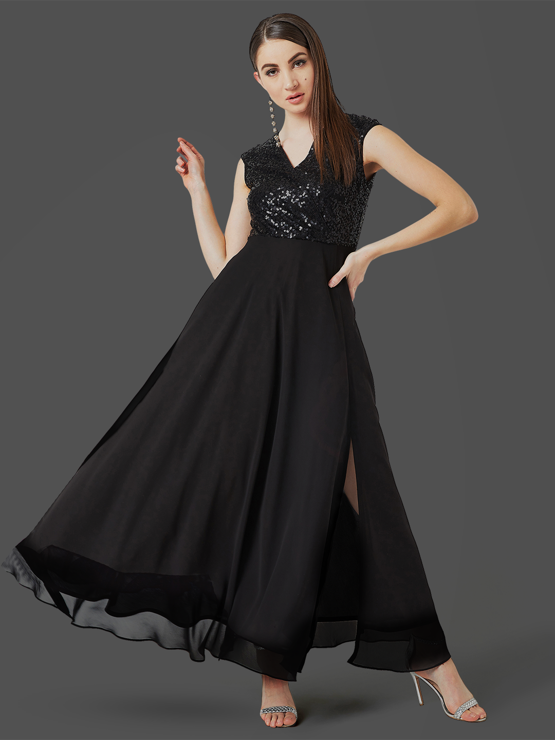 Miss Chase Black Relaxed Fit dress for Women