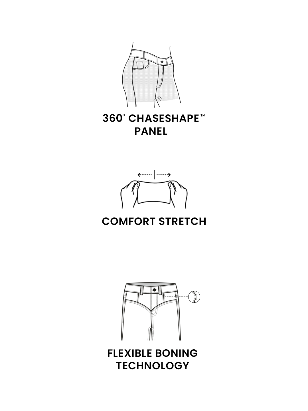CHASEshape™ Mid-Blue Wide-Leg High-Rise Clean-Look Stretchable Denim Jeans