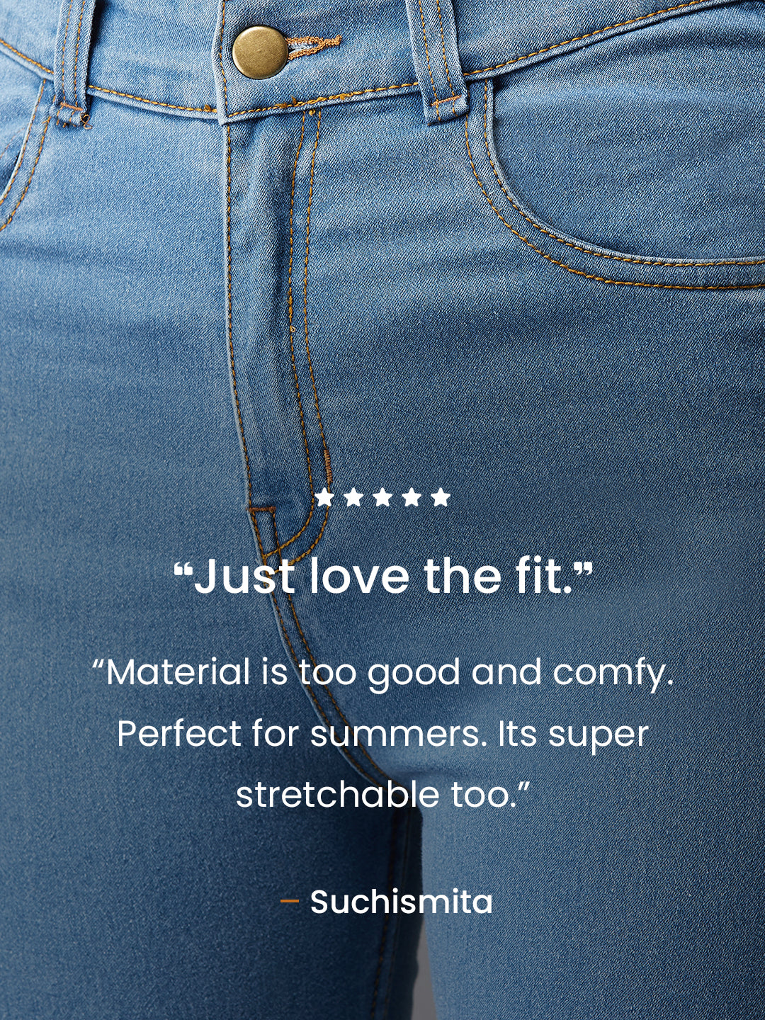 CHASEstretch™ Women's Blue Solid Skinny High-Rise Cropped Fringe Detailing Solid Stretchable Denim Jeans