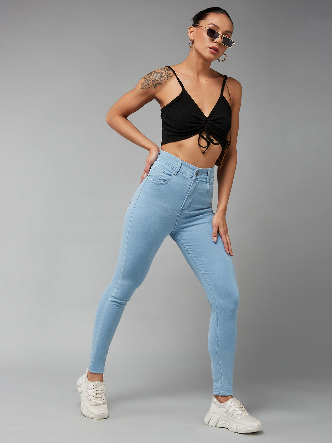 CHASEstretch™ Light Blue Skinny High-Rise Ice-Wash Denim Jeans