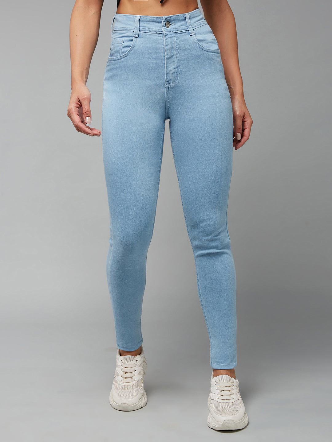 CHASEstretch™ Light Blue Skinny High-Rise Ice-Wash Denim Jeans