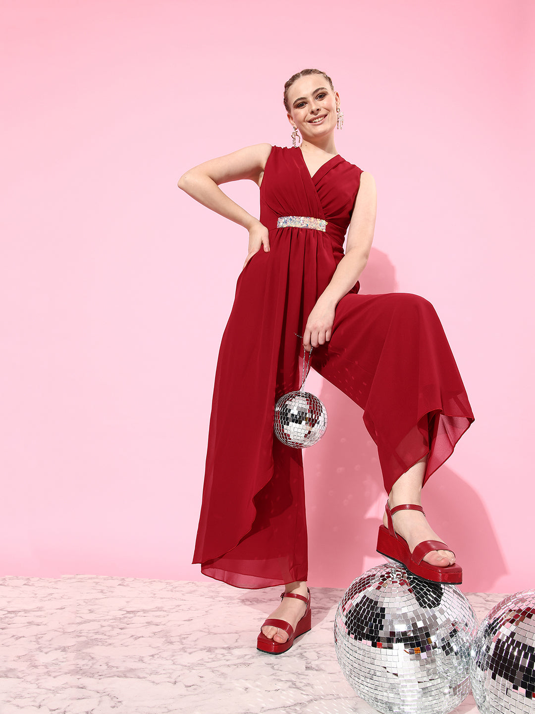Maroon jumpsuit — Relaxed | Miss Chase