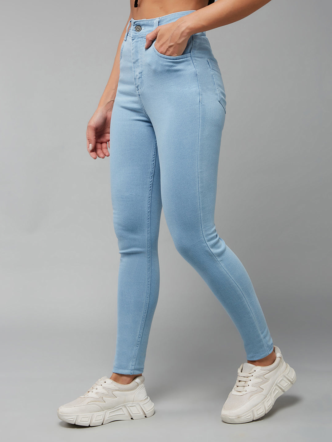 CHASEstretch™ Light Blue Skinny High-Rise Ice-Wash Denim Jeans