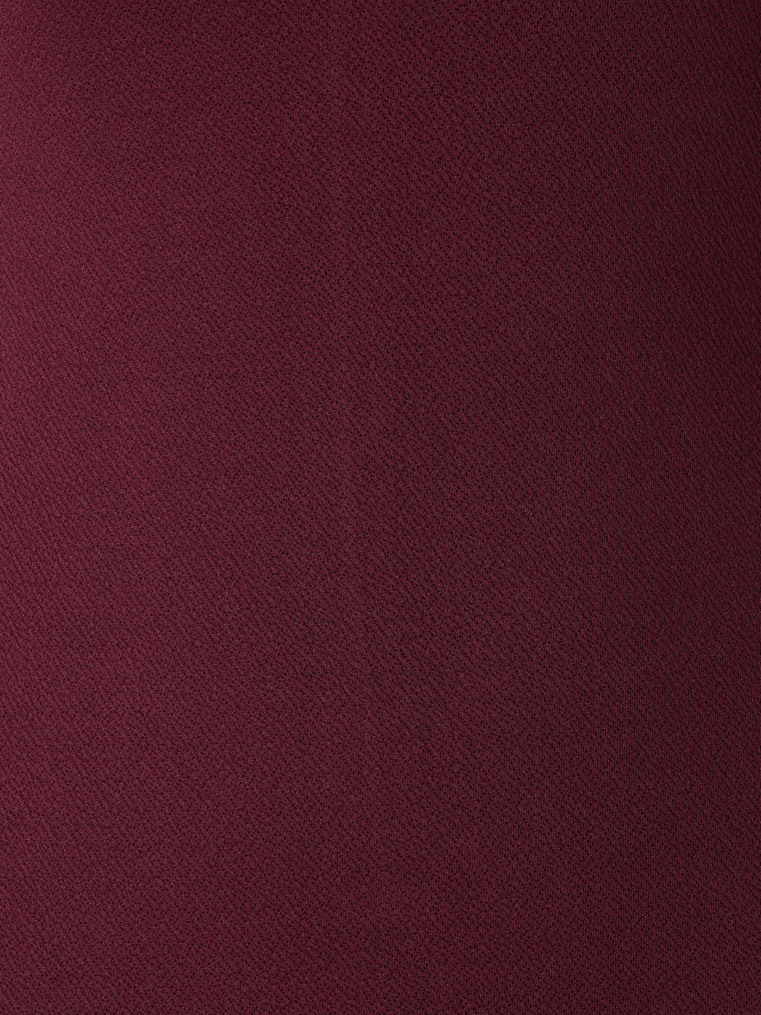 Women's Wine Red High Round Neck Sleeveless Solid Semi Sheer Detailing Paneled Bodycon Knee-Long Dress
