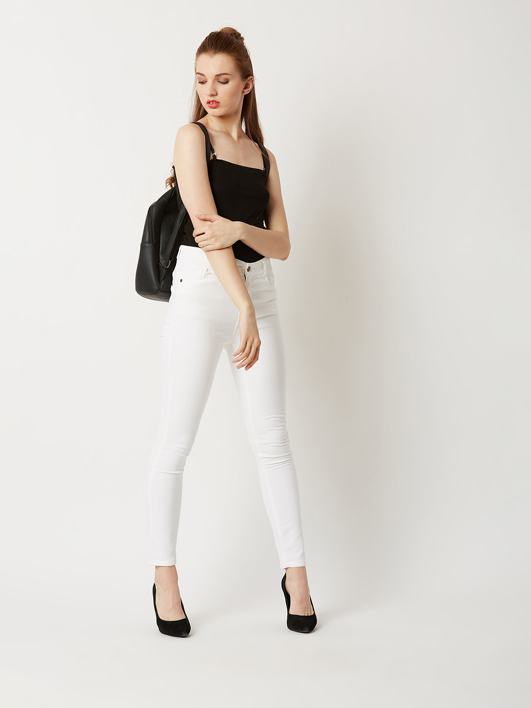 24/7 Comfort White Skinny High-Rise Stretchable Denim Jeans