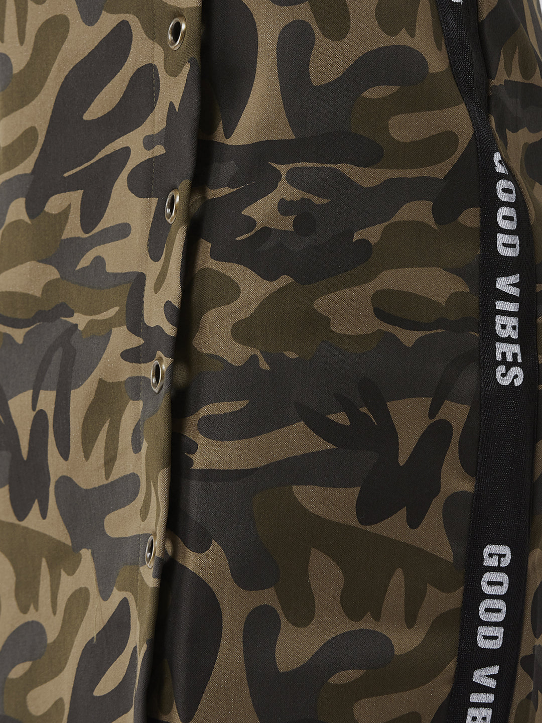 Women's Multicolored-Base Green Printed Bodycon Eyelet Detailing Short Skirt