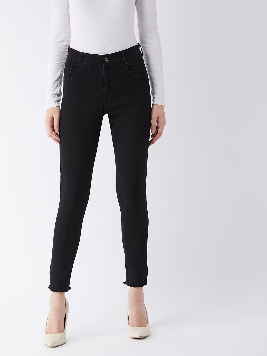 24/7 Comfort Black Slim-Fit High-Rise Denim Jeans