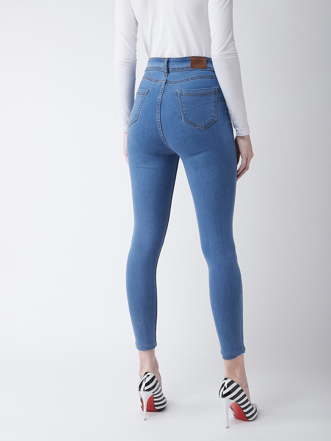 24/7 Comfort Blue Skinny High-Rise Cropped Denim Jeans