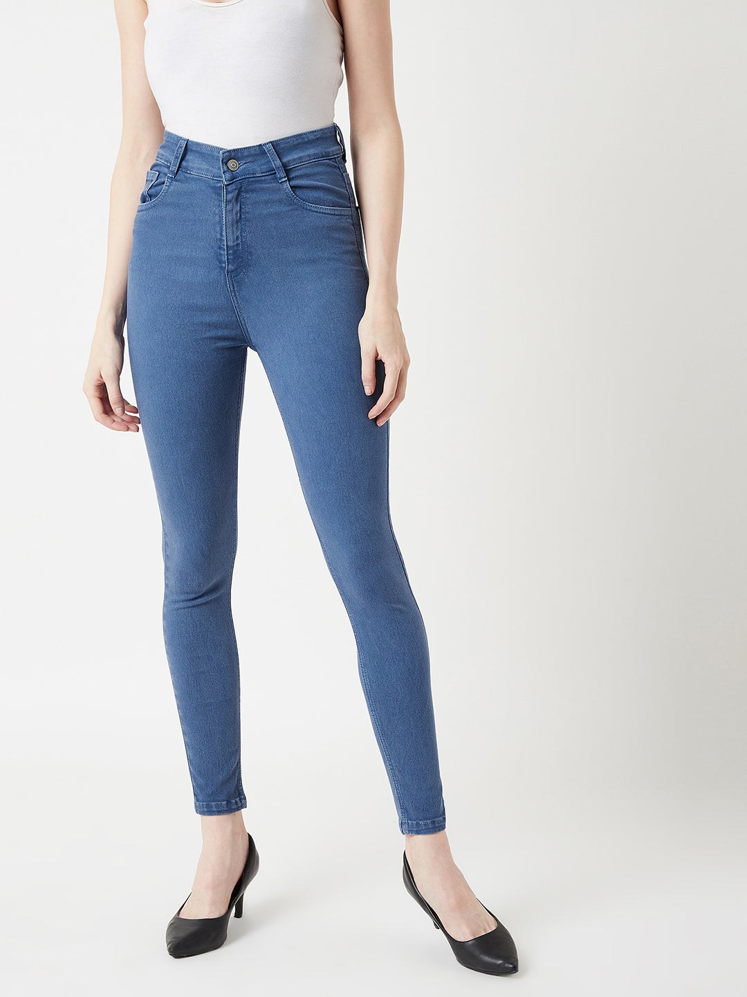 Women's Blue Skinny High-Rise Stretchable Denim Jeans