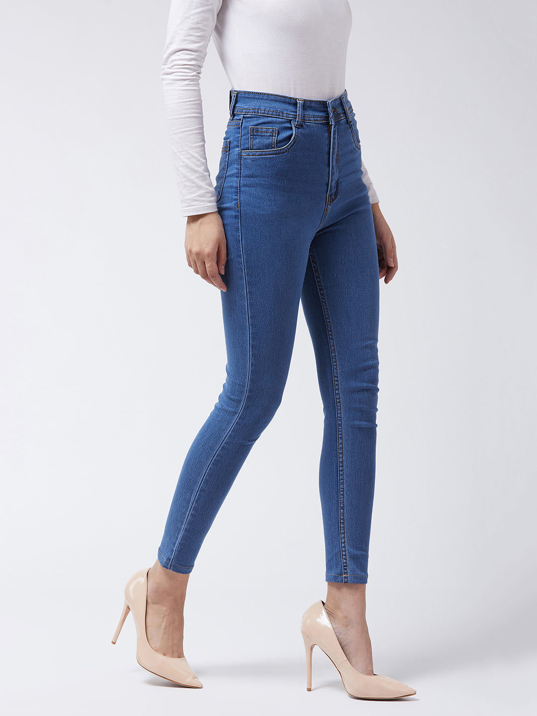 24/7 Comfort Blue Skinny High-Rise Cropped Denim Jeans