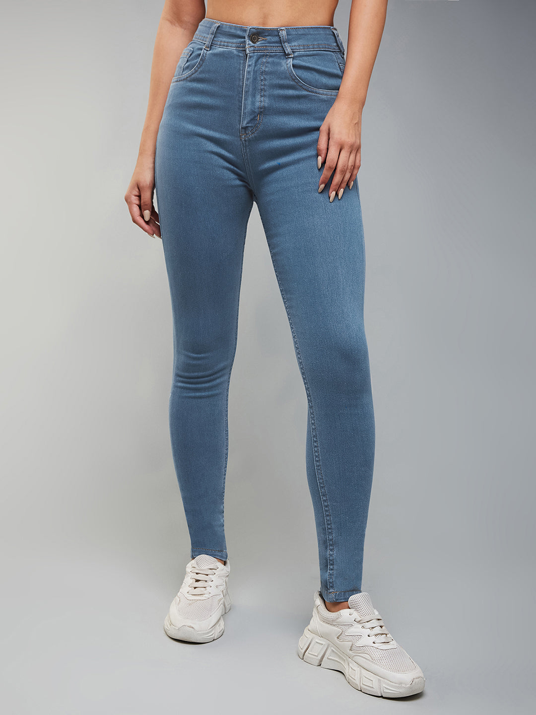 Women's Blue Skinny High Rise Denim Jeans