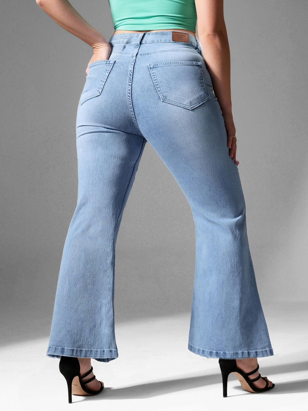 CHASEshape™ Light Blue High Rise Regular Stretchable Denim Bootcut Shaping Jeans for Women