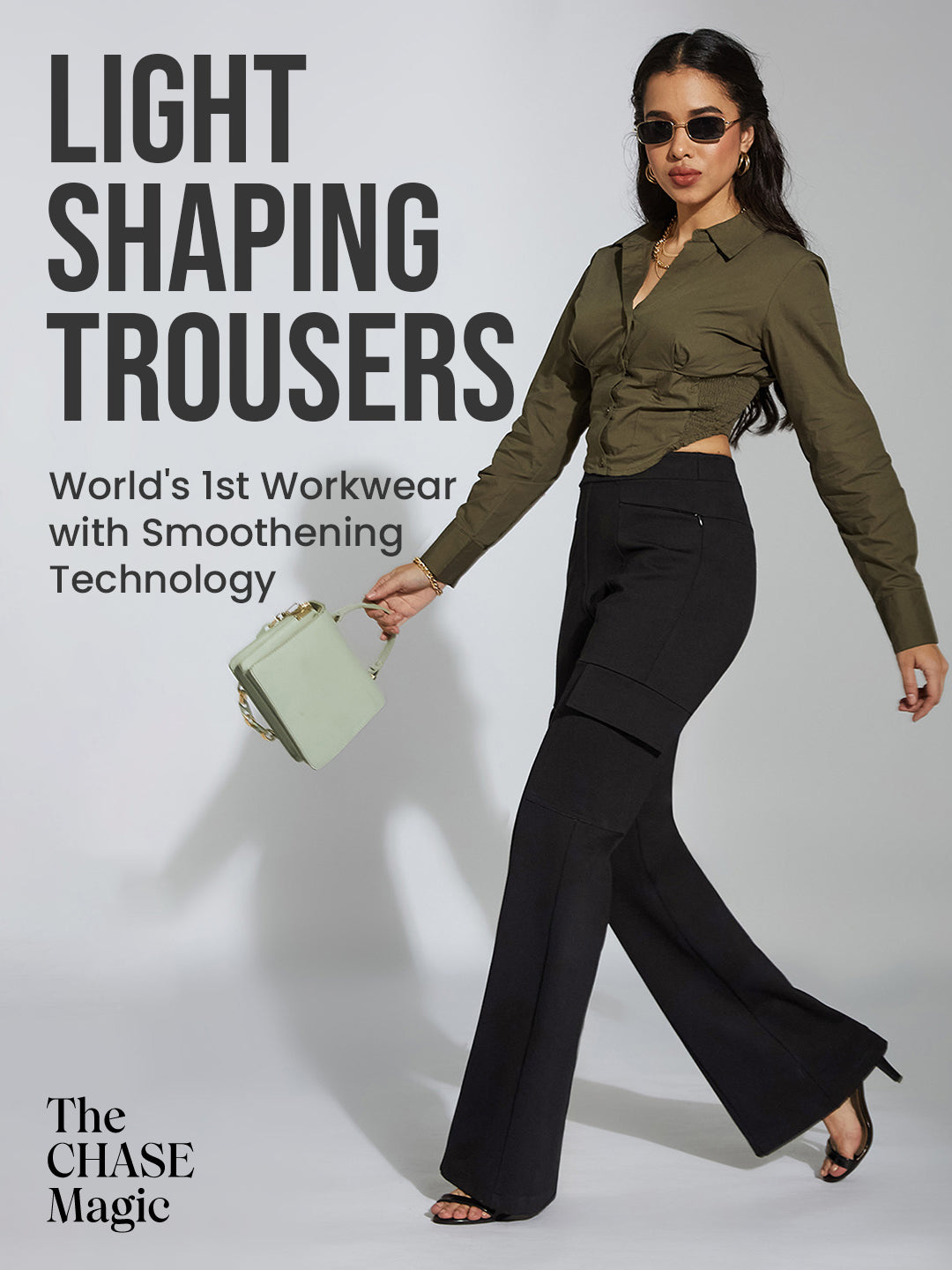 CHASEshape™ Black Workwear Cargo Trouser for Women