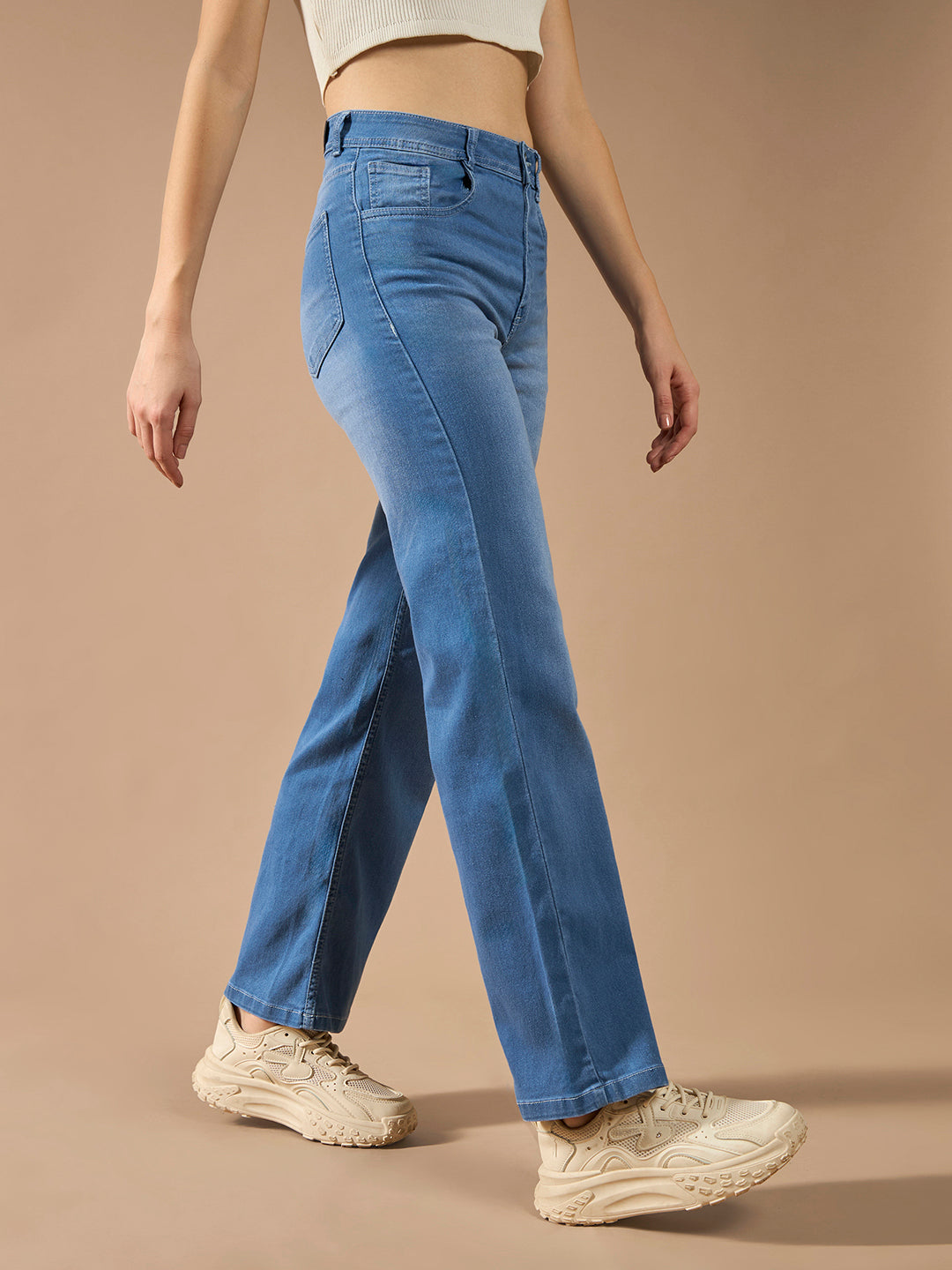 CHASEstretch™ Women's Light Blue Wide-Leg Mid Rise Light Weight Denim Jeans