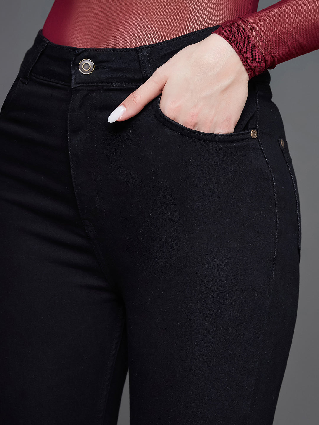 Women's Black Skinny Fit High Rise Stretchable Denim Jeans