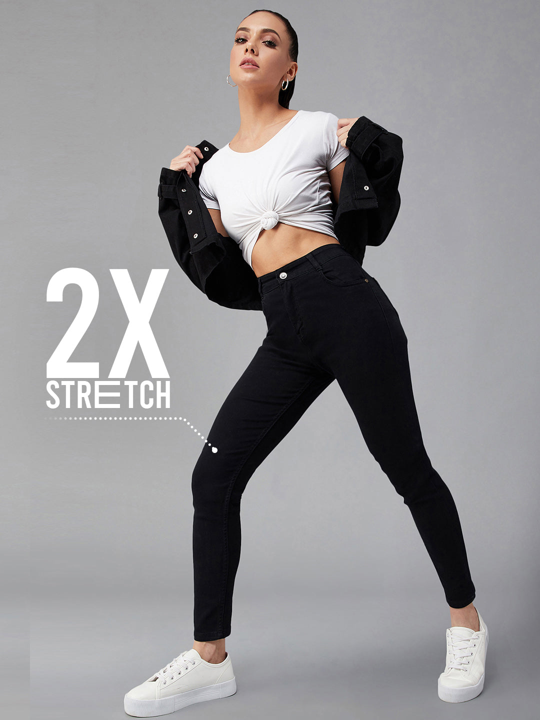 CHASEstretch™ Women's Black Skinny Fit High Rise Denim Jeans