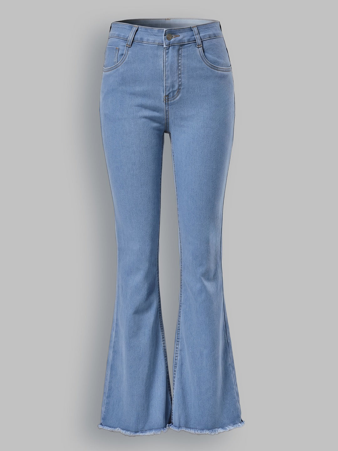 Light Blue Bootcut High rise Stretchable Denim Jeans for Women