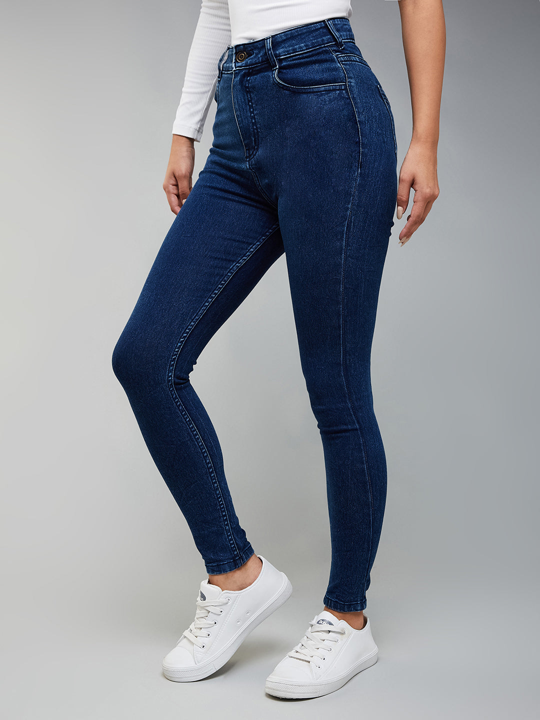 CHASEstretch™ Women's Blue Skinny Fit High Rise Cropped Denim Jeans