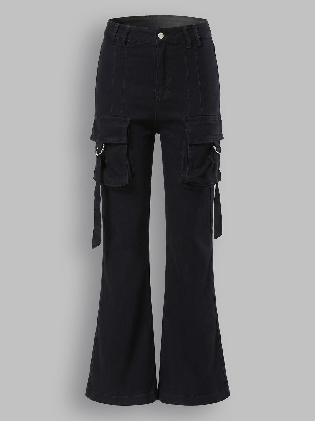Black Bootcut High-Rise Stretchable Denim Jeans for Women