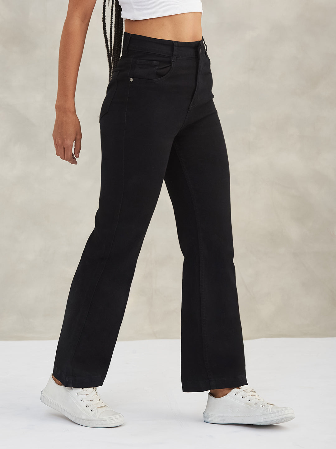 CHASEstretch™ Black Straight-Fit High-Rise Denim Jeans for Women