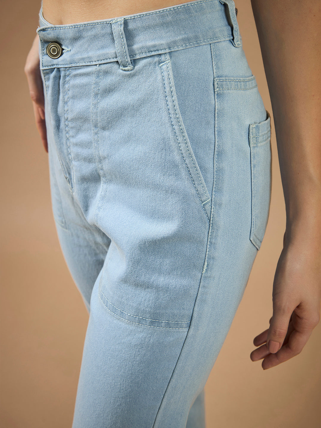 24/7 Comfort Light Blue Bootcut High Rise Stretchable Denim Jeans