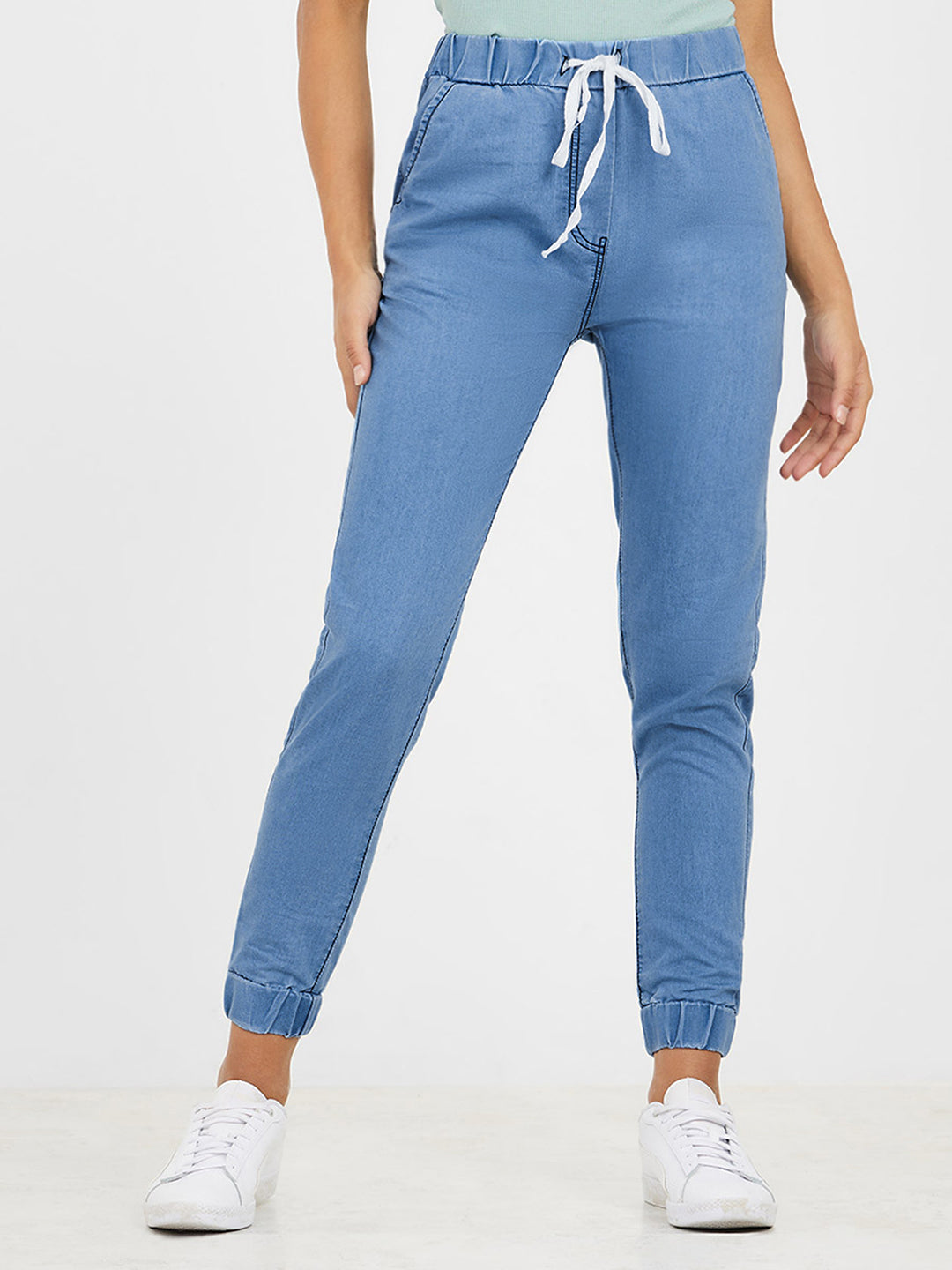 Women's Black Acid Wash High-Rise Wide-Leg Cargo Denim Jeans with Tagging & 6 Pockets