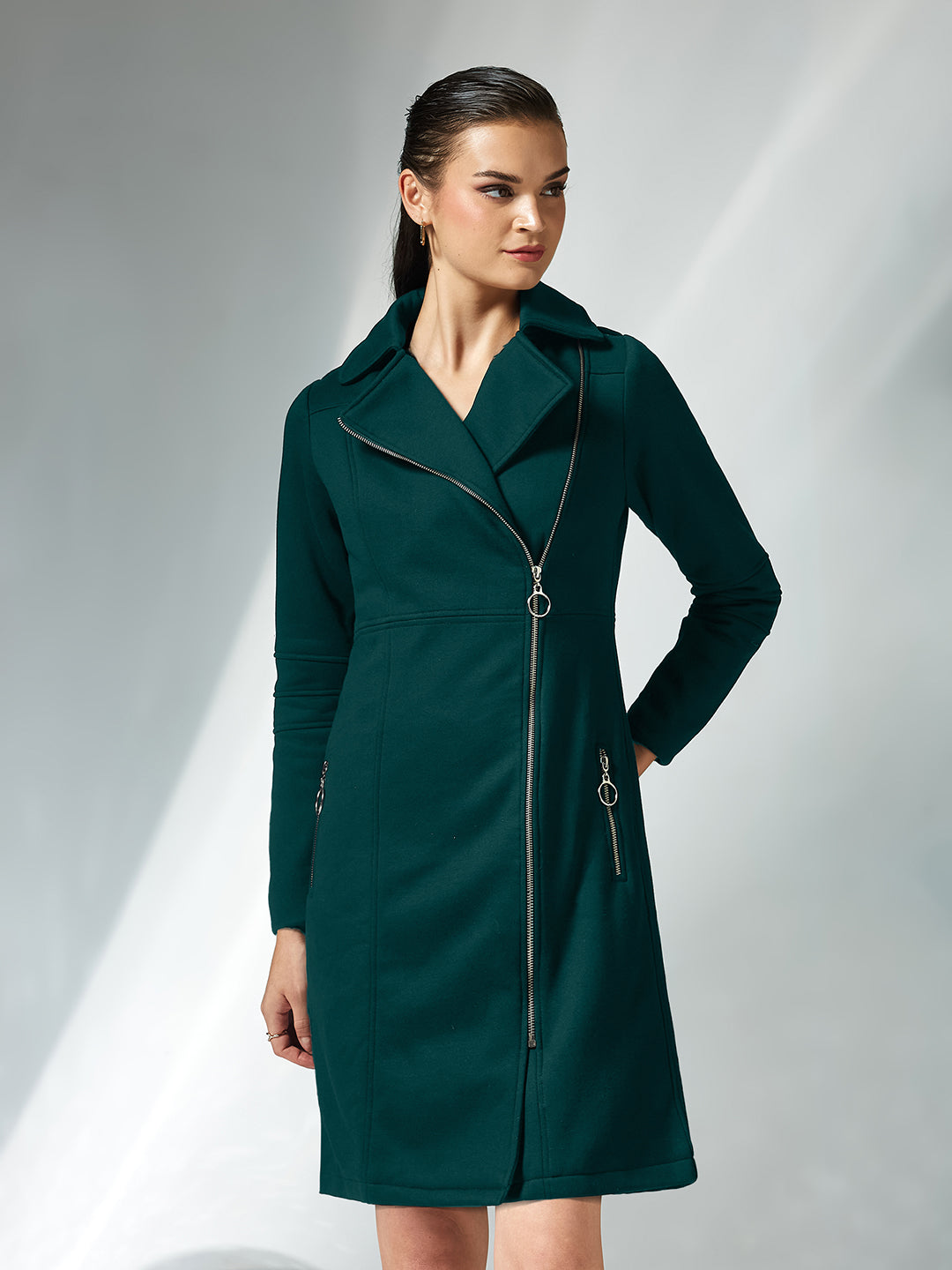 Miss Chase Dark Green Relaxed Fit jackets for Women