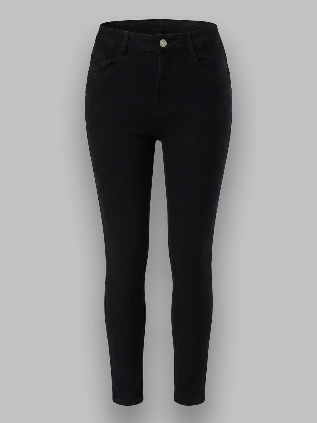 Black Skinny High Rise Stretchable Denim Jeans for Women