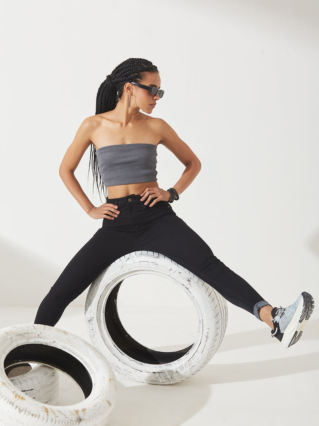 Women's Black Skinny High-Rise Stretchable Denim Jeans