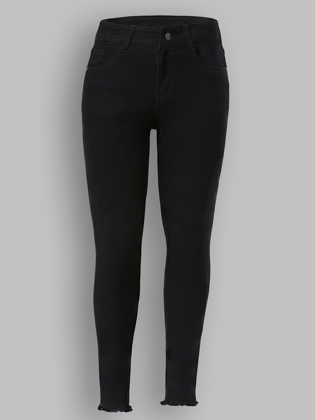 Black Slim Fit High Rise Denim Jeans for Women