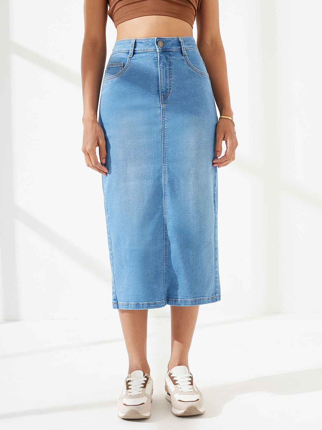 CHASEshape™ Mild Compression Bodycon High-Rise Mid-Blue Denim Jeans