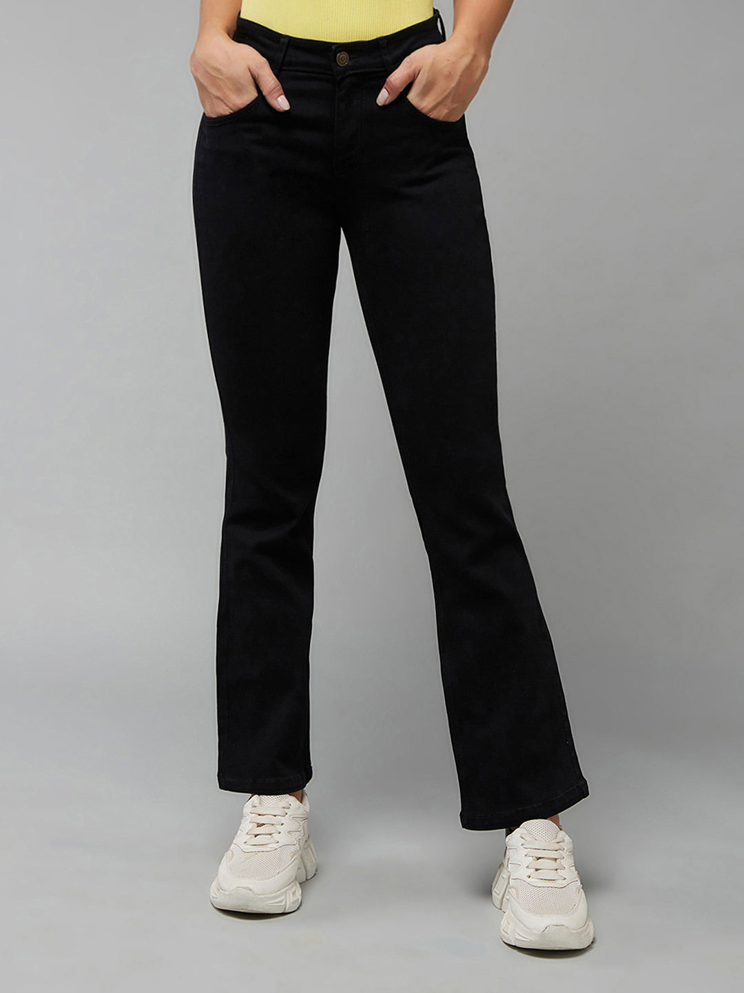 24/7 Comfort Women's Black Bootcut High rise Stretchable Denim Jeans