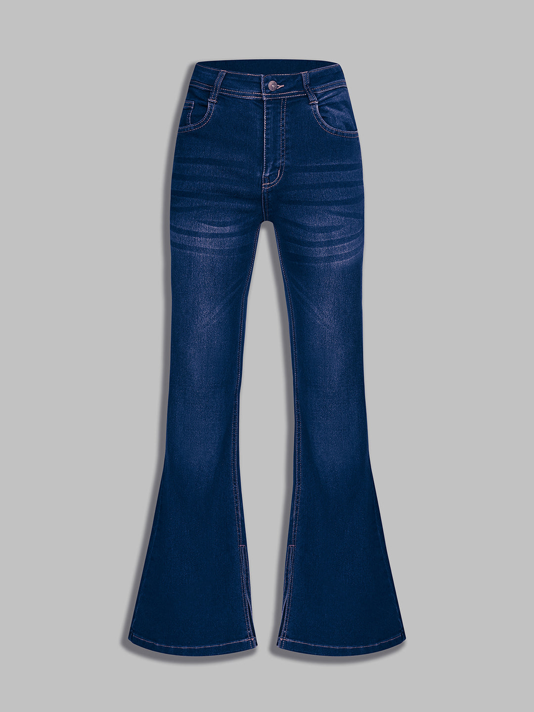 Women's Blue Bootcut Mid-Rise Denim Stretchable Jeans