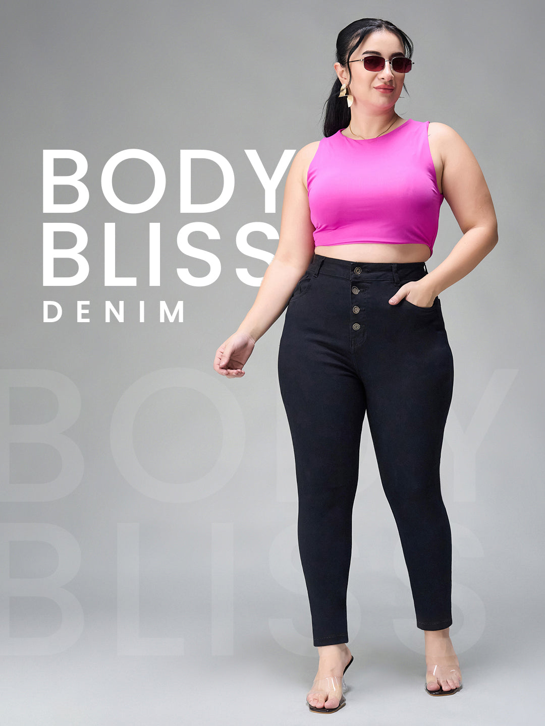 24/7 Comfort Black Skinny-Fit High-Rise Stretchable Denim Jeans for Women