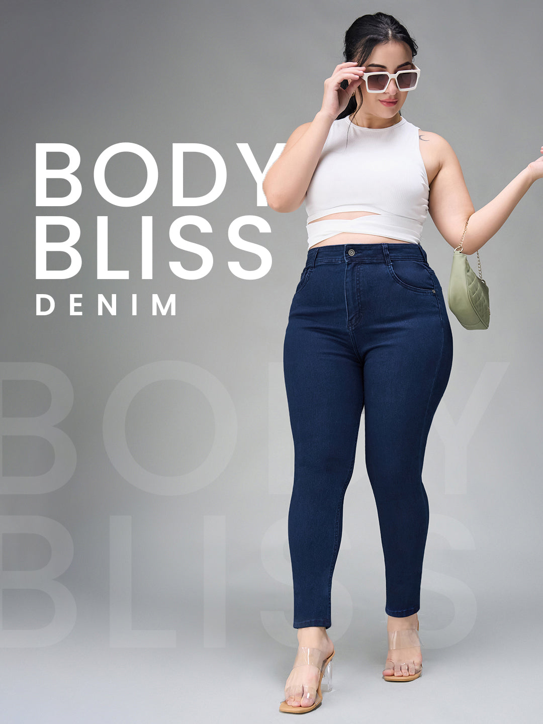 24/7 Comfort Navy-Blue Skinny-Fit High-Rise Stretchable Denim Jeans for Women
