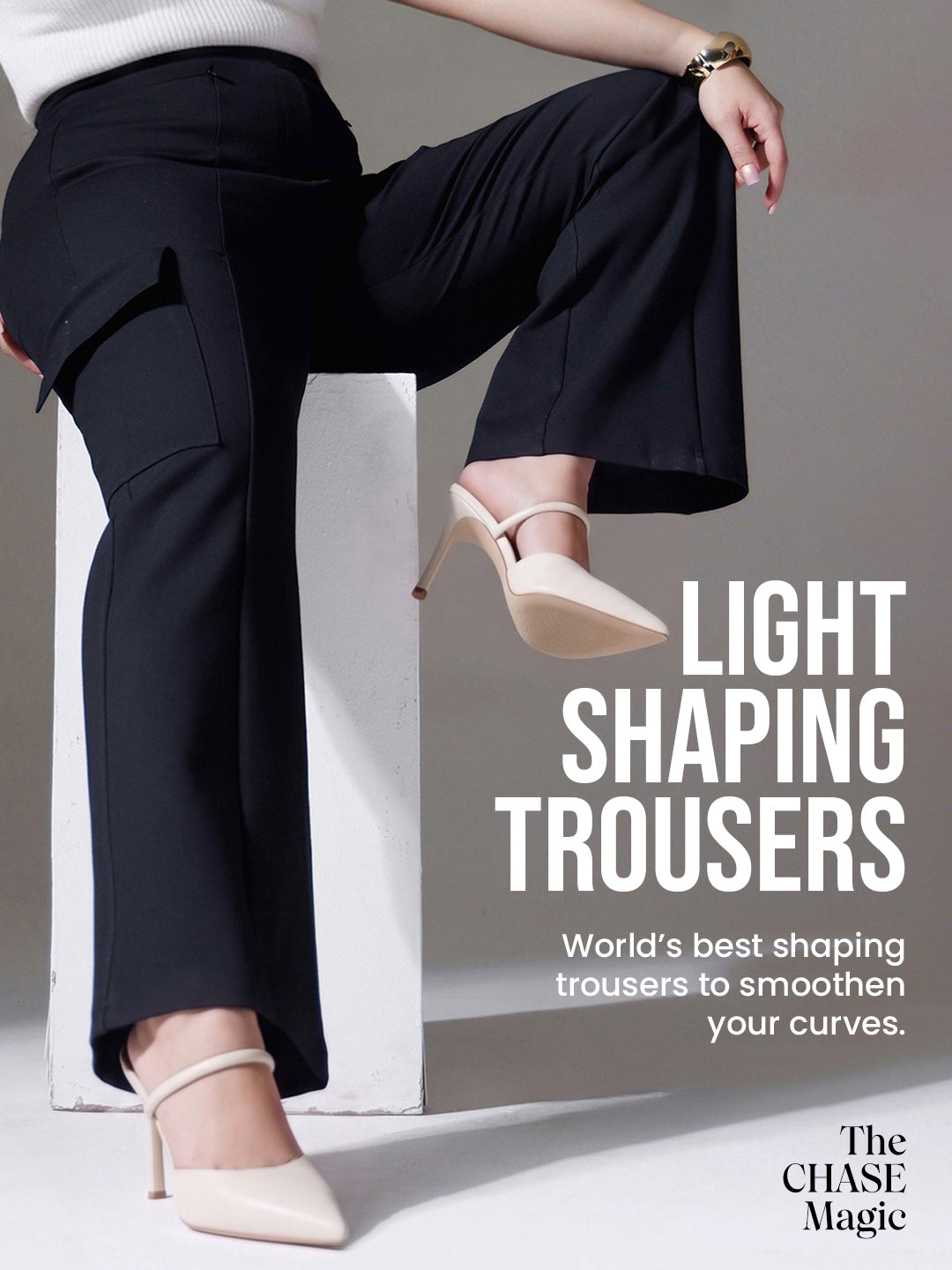 CHASEshape™ Light-Shaping Workwear  Black Cargo Trouser for Women