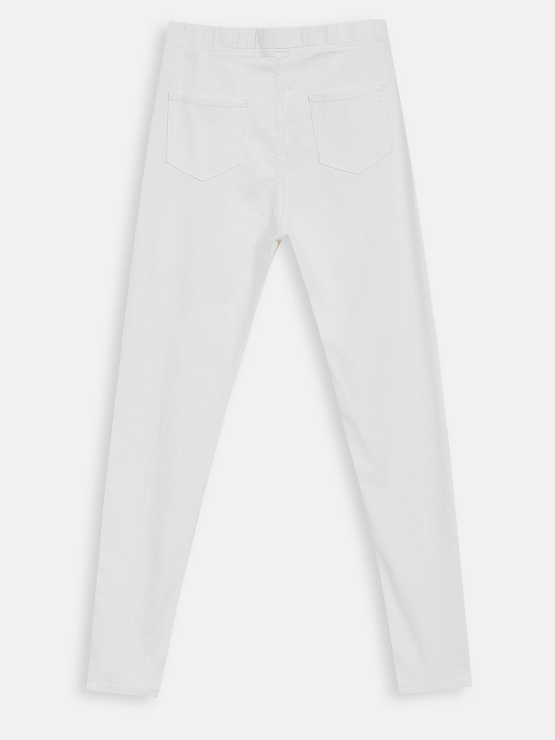 White Skinny-Fit Stretchable Denim Jeggings for Girls/Teenagers