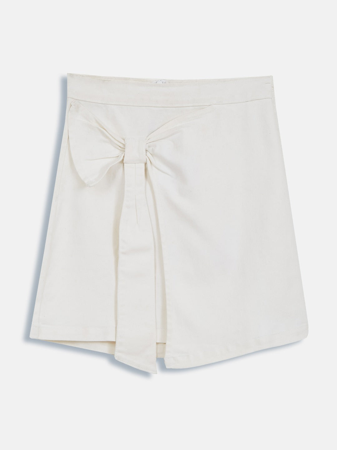White A-Line Fit High-Rise Clean Look Stretchable Denim Skirts for Girls/Teenagers