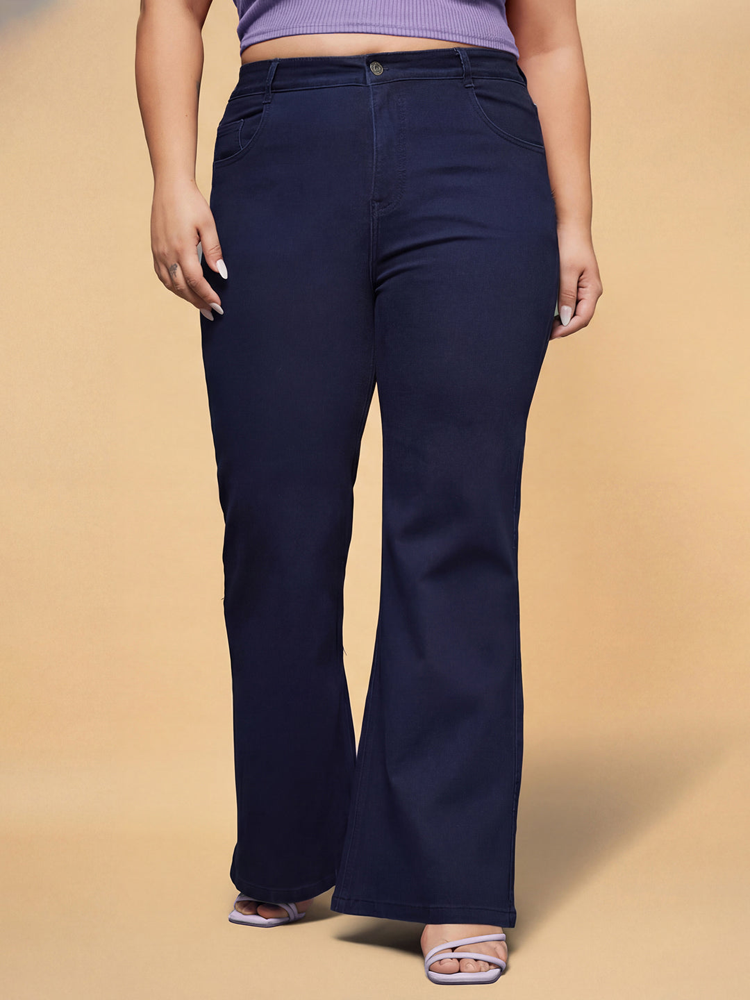 CHASEshape™ Navy Blue Bootcut High Rise Stretchable Denim Jeans for Women