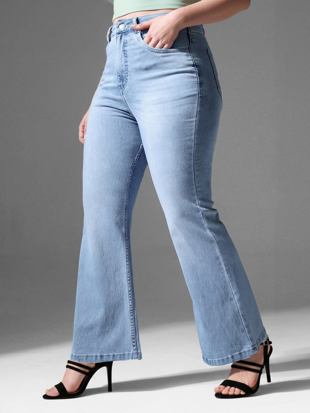 CHASEshape™ Light Blue High Rise Regular Stretchable Denim Bootcut Shaping Jeans for Women