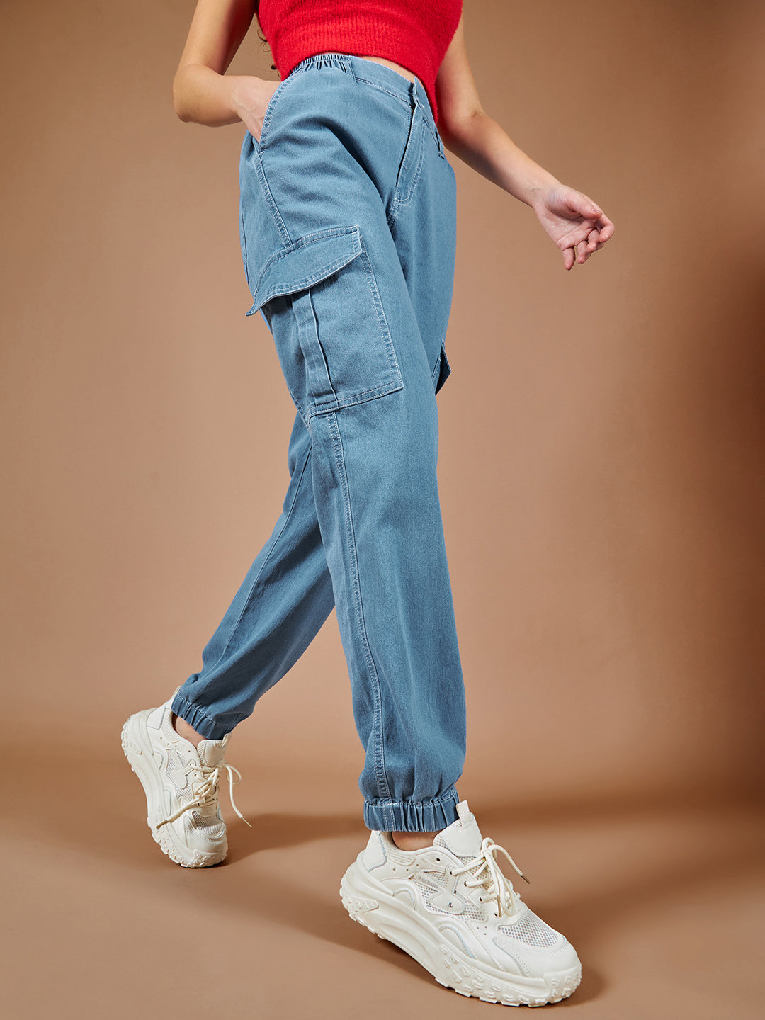 Women's Light Blue Regular Light Weight High Rise Light Weight Stretchable Denim