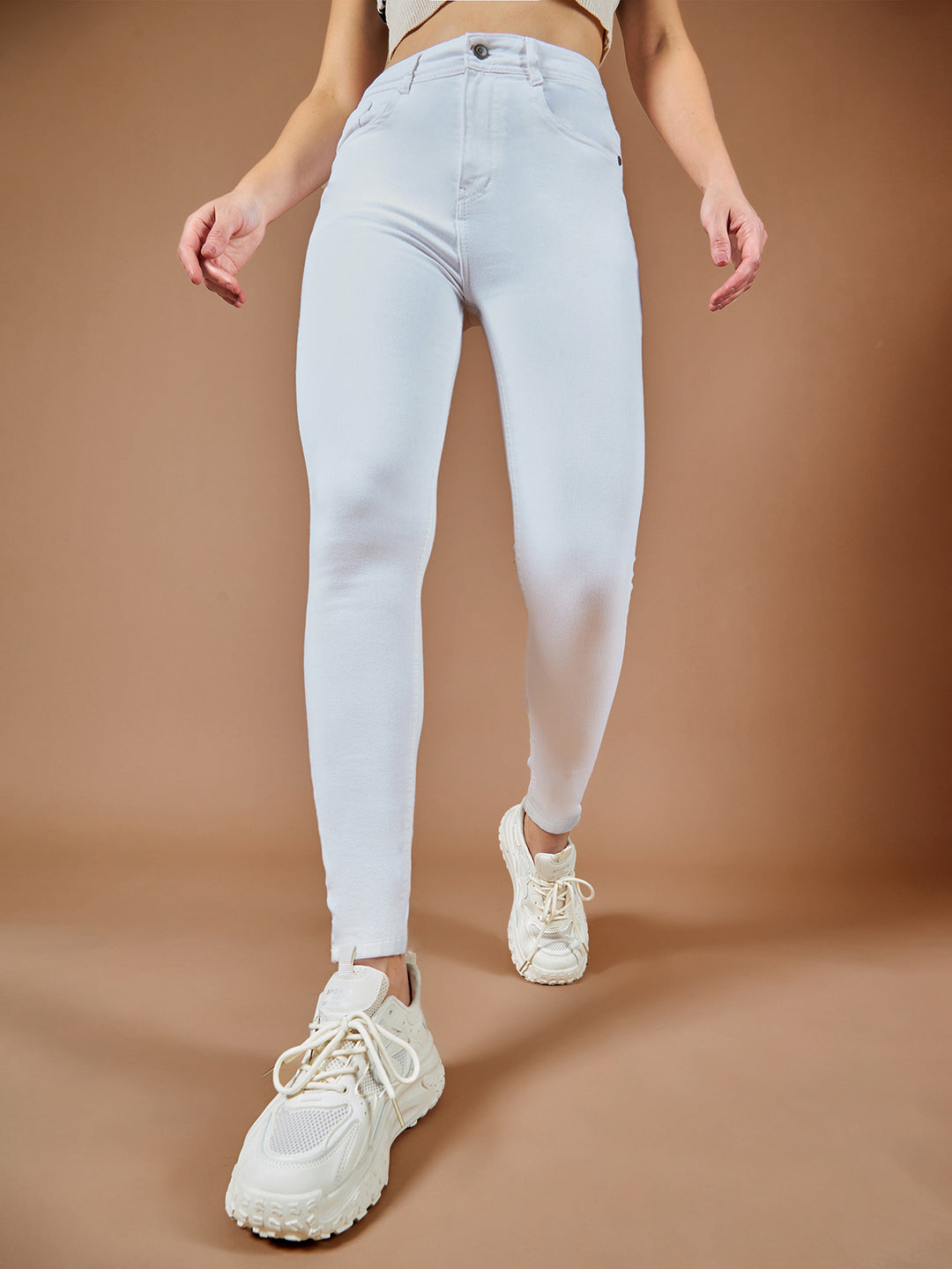 CHASEstretch™ Women's White Skinny High Rise Bleached Denim Jeans