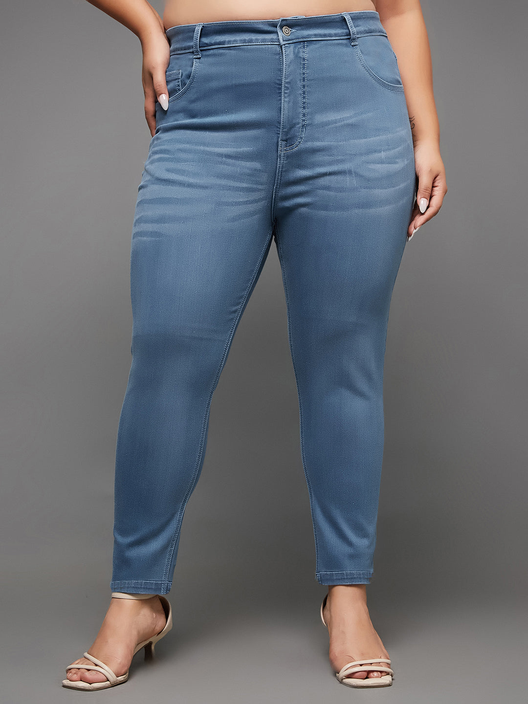 CHASEsupport™ Light Blue Super Skinny High Rise Stretchable Denim Jeans