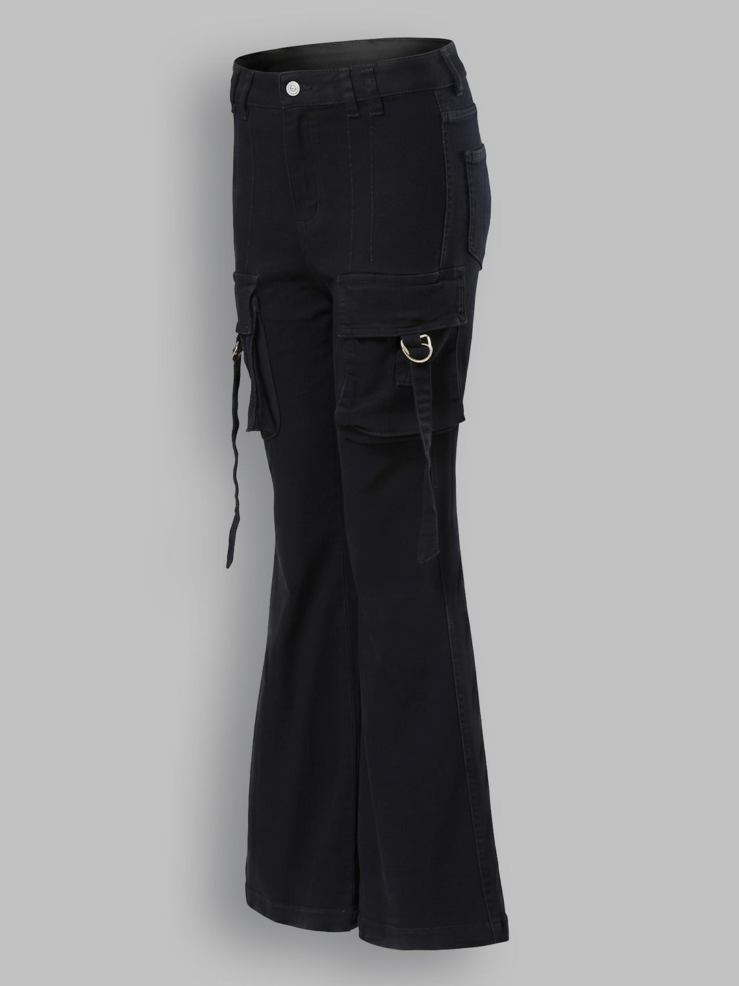 Black Bootcut High-Rise Stretchable Denim Jeans for Women